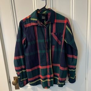 Burton Grace Flannel Long-Sleeve Button-Down Plaid Shirt XS VGUC